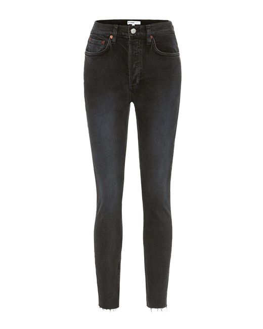 Re/Done High-rise ankle crop skinny jeans