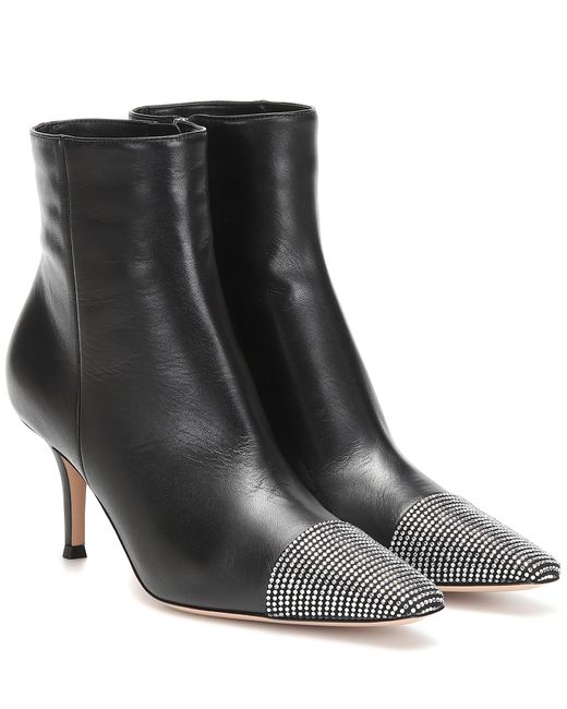Gianvito Rossi Embellished leather ankle boots