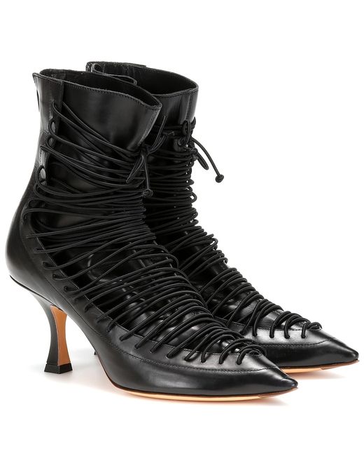 Y / Project Lace-up leather ankle boots