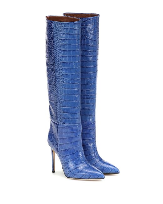 Paris Texas Croc-effect leather boots