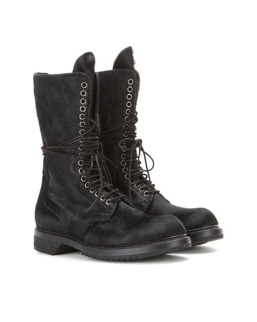 Rick Owens Army Pony Hair Boots