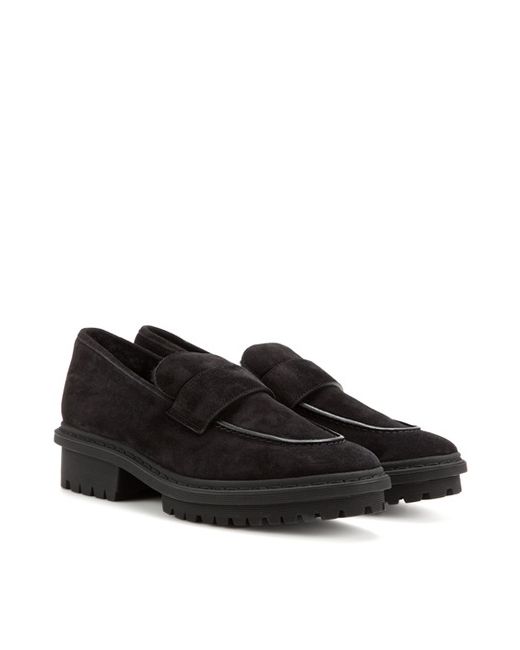 Balenciaga Shearling-lined Suede Loafers