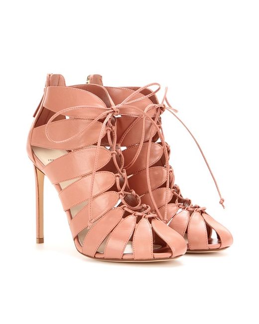 Francesco Russo Cut-out Leather Ankle Boots