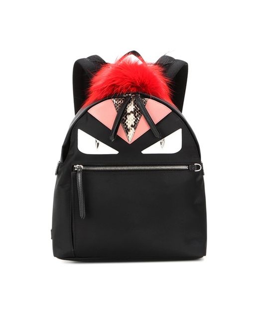 Fendi Fur And Snakeskin-embellished Backpack