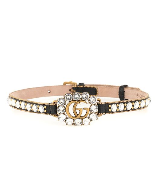 Gucci Double G embellished leather choker