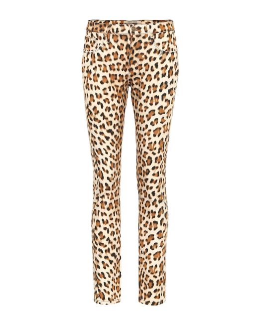 Roberto Cavalli Leopard-print high-rise skinny jeans