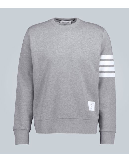 Thom Browne Striped-sleeve cotton sweatshirt