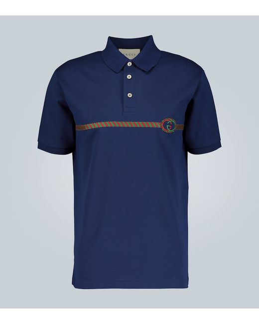 Gucci Embroidered oversized polo shirt
