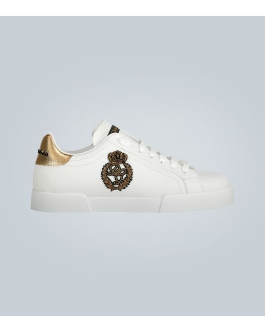 Dolce & Gabbana Low-top leather sneakers with logo