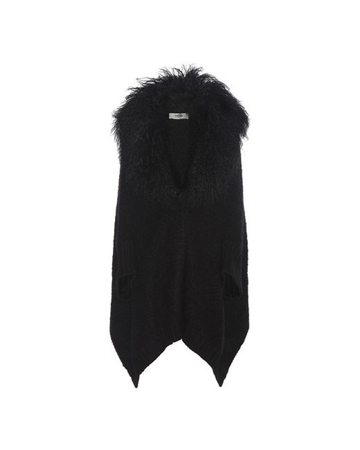 Fendi Fur-trimmed Wool Cashmere And Mohair-blend Cardigan