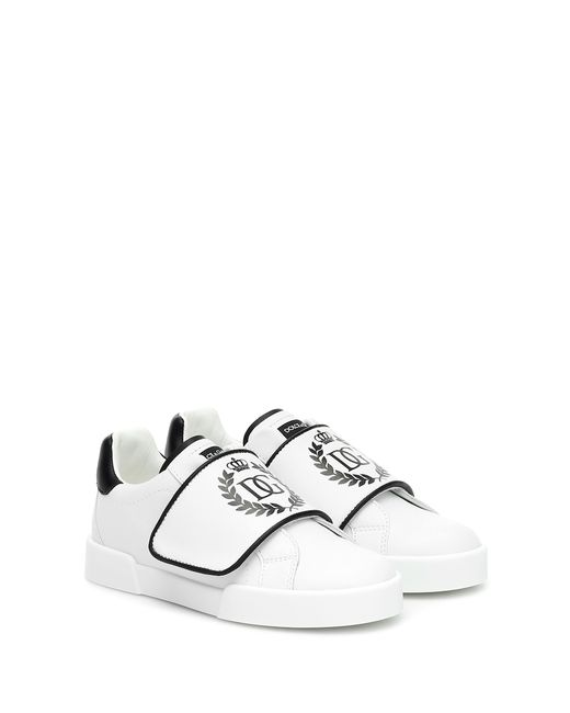 Dolce & Gabbana Kids Logo leather sneakers