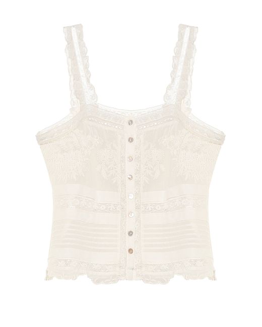 Loveshackfancy Sully cotton-lace top