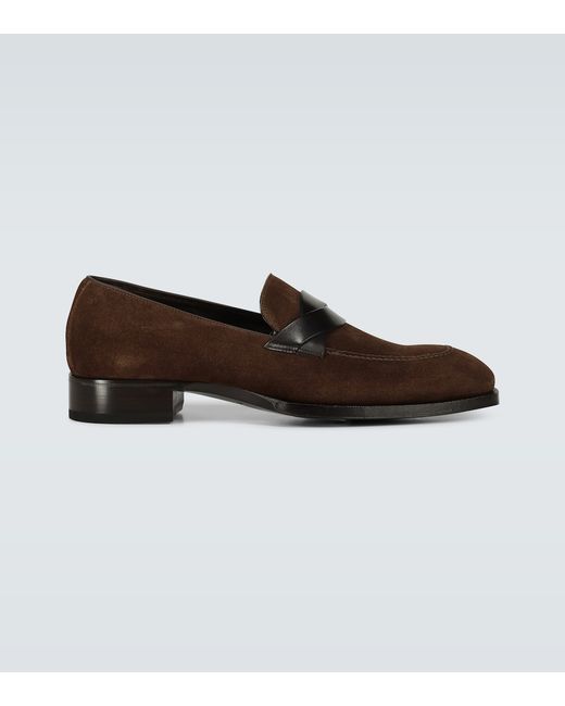 Tom Ford Suede Elkan twisted band loafers