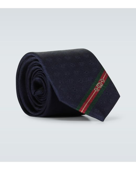 Gucci Double G and Horsebit jacquard silk tie