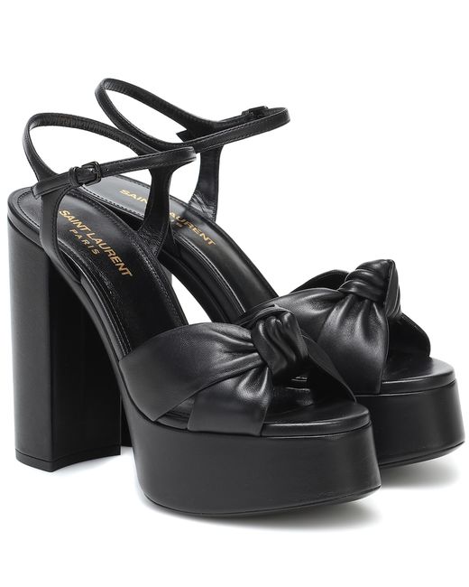 Saint Laurent Bianca leather platform sandals