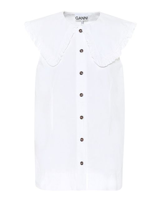 Ganni Cotton-poplin blouse