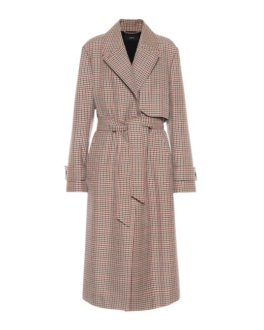 Joseph Checked wool-blend trench coat