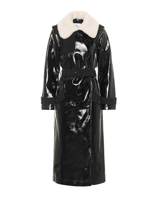 Self-Portrait Faux patent leather trench coat