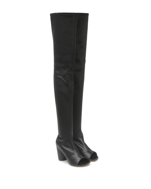 Vetements Cut-out over-the-knee leather boots