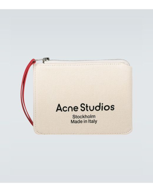 Acne Studios Malachite canvas logo pouch