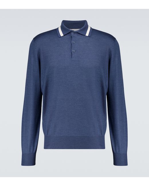 Brunello Cucinelli Cashmere-blend long-sleeved polo shirt