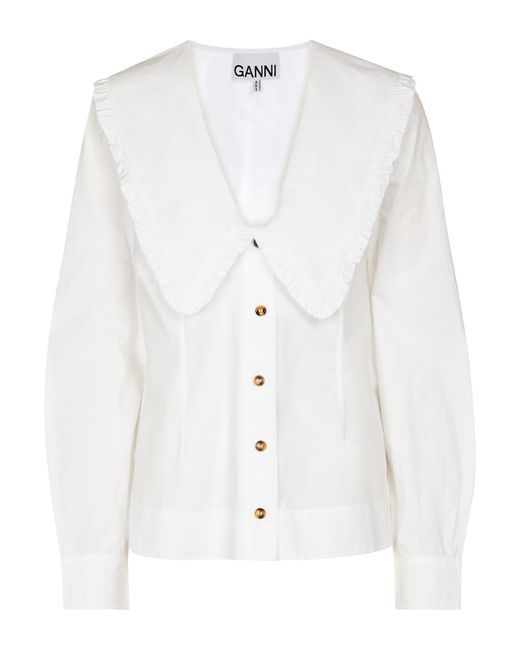Ganni Cotton poplin blouse