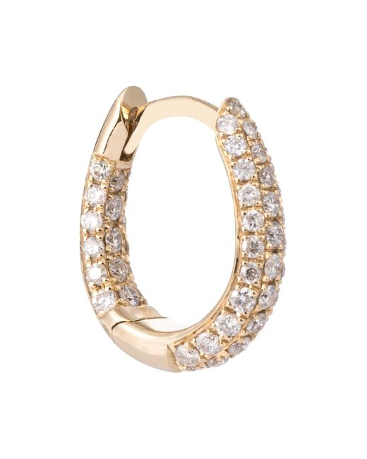 Jacquie Aiche Inside Out 14kt single hoop earring with pavé diamonds