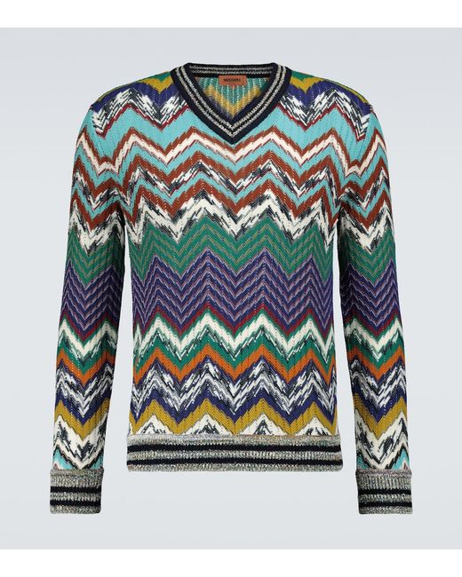 Missoni Wave patterned V-neck sweater