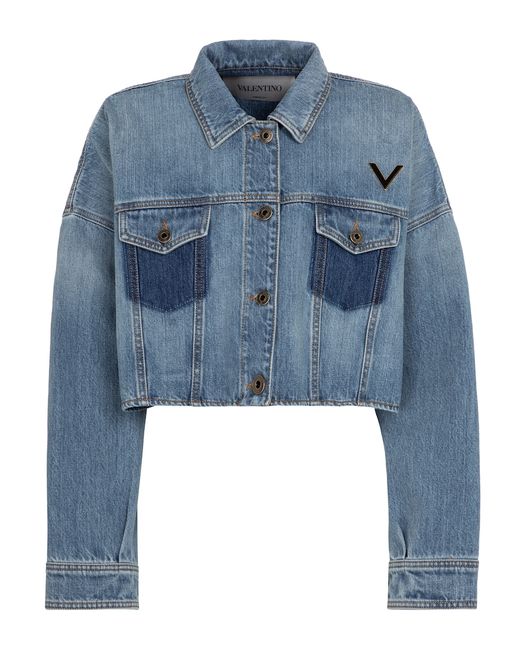 Valentino VGOLD cropped denim jacket