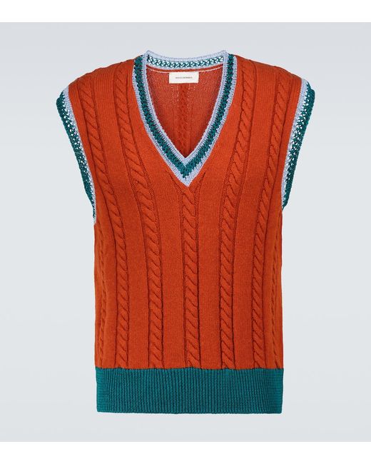 Wales Bonner Parish cable-knitted vest