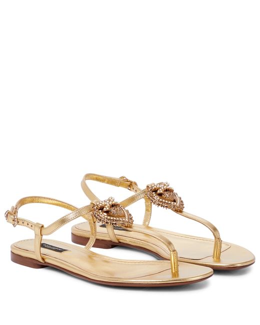 Dolce & Gabbana Devotion leather thong sandals