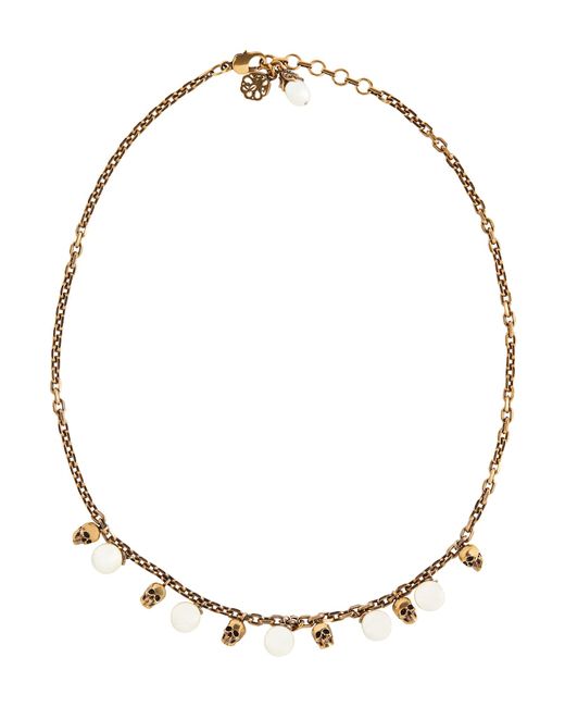 Alexander McQueen Skull faux pearl-embellished necklace