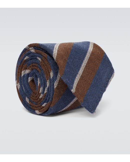 Thom Sweeney Striped wool and silk tie