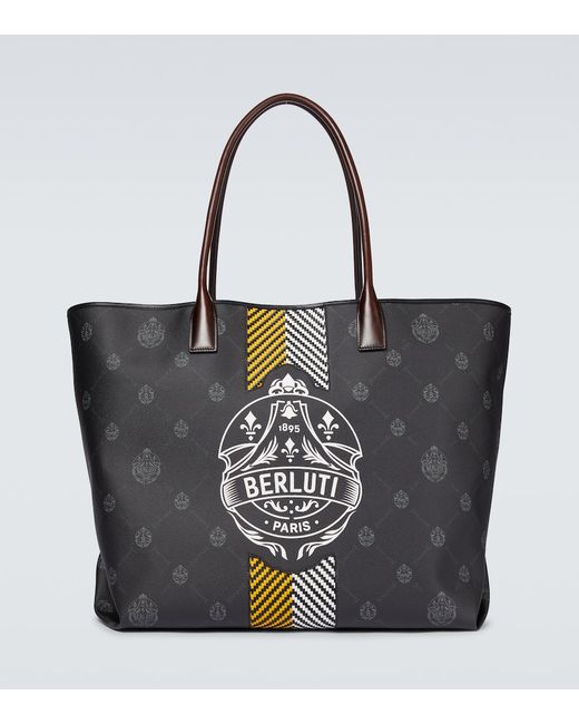 Berluti Whopping canvas and leather tote bag