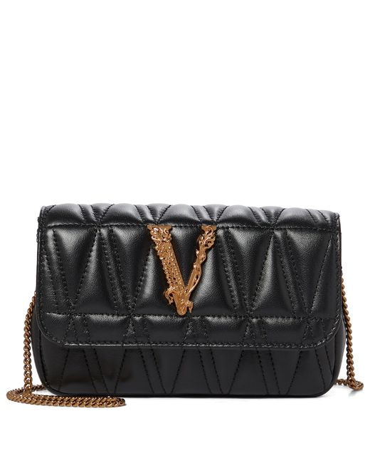 Versace Virtus Small leather shoulder bag