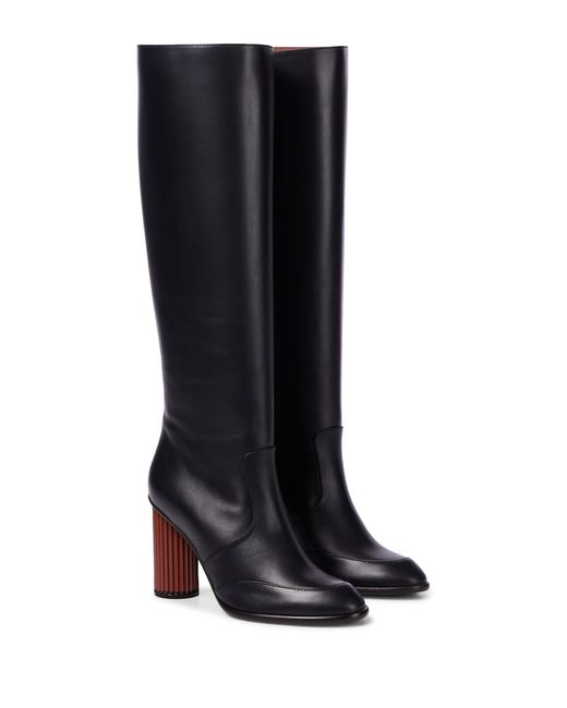 Loro Piana Column leather knee-high boots