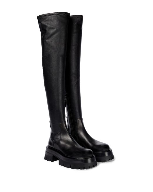 Versace Leonidis over-the-knee leather boots