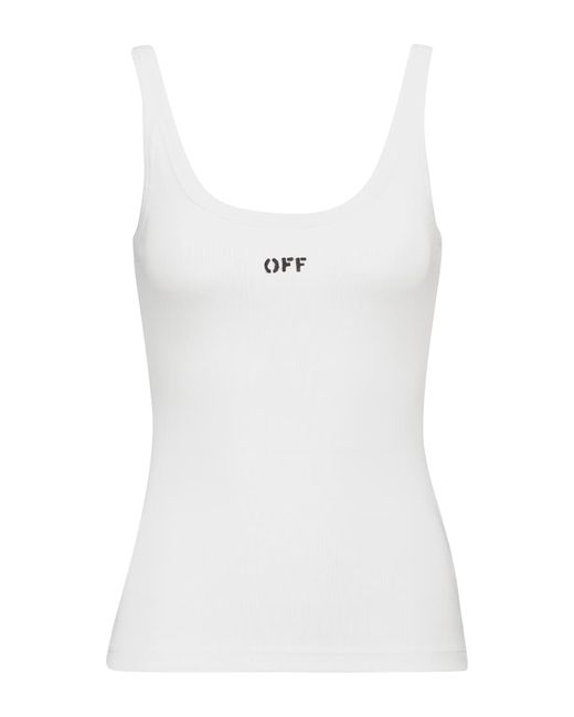 Off-White Logo stretch-cotton tank top