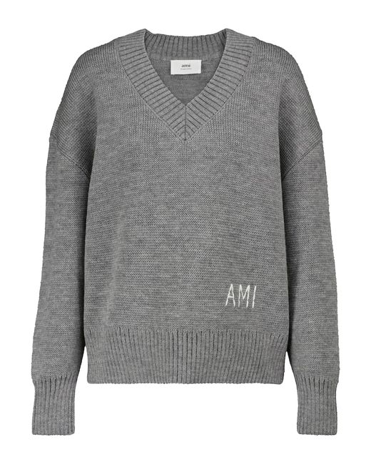 AMI Alexandre Mattiussi Virgin wool V-neck sweater