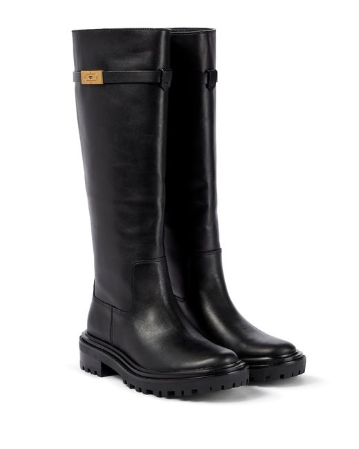 Tory Burch T Hardware leather knee-high boots