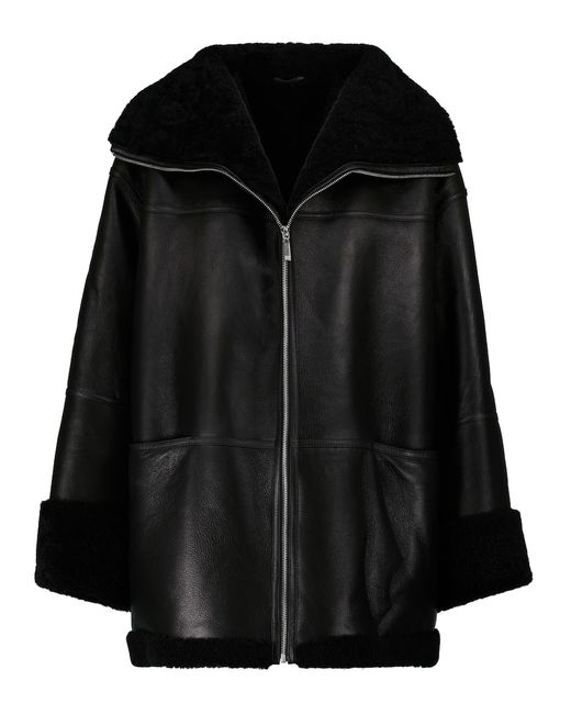 Totême Shearling-lined leather jacket