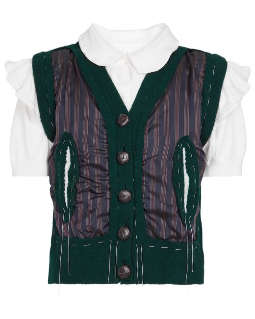 Maison Margiela Striped wool and cotton sweater vest