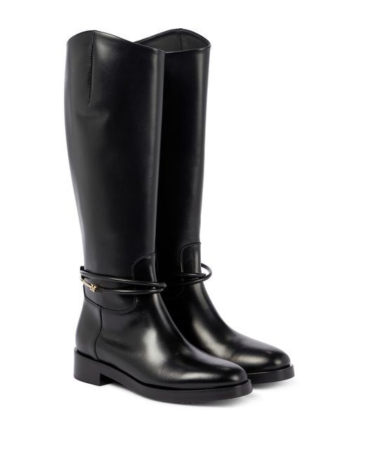 Max Mara Blanca leather knee-high boots