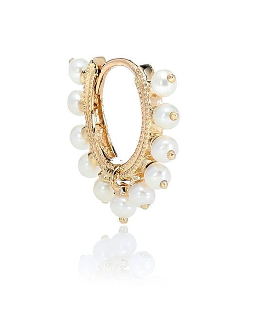 Maria Tash Eternity 14kt gold single earring with pearls