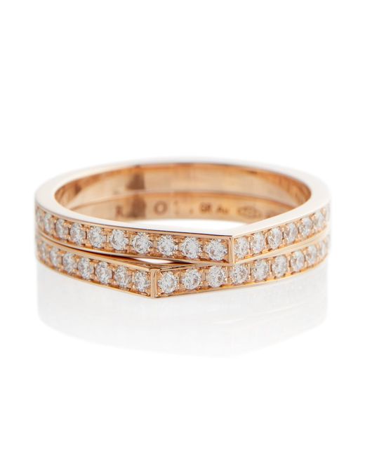 Repossi Antifer rose gold ring with diamonds