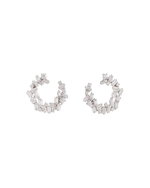 Suzanne Kalan Chloé 18kt gold hoop earrings with diamonds