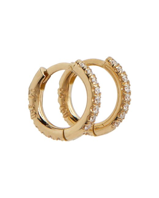Ileana Makri Mini 18kt yellow hoop earrings with diamonds