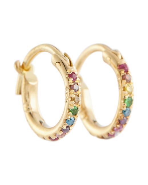 Ileana Makri 18kt gold hoop earrings with diamonds and stones