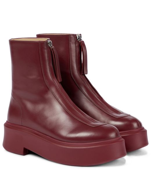 The Row Exclusive to Mytheresa Zipped 1 leather ankle boots