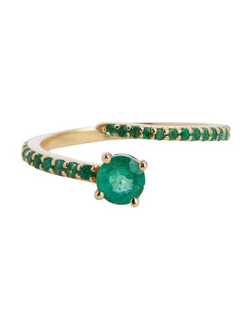 Ileana Makri Grass Seed 18kt yellow ring with emeralds